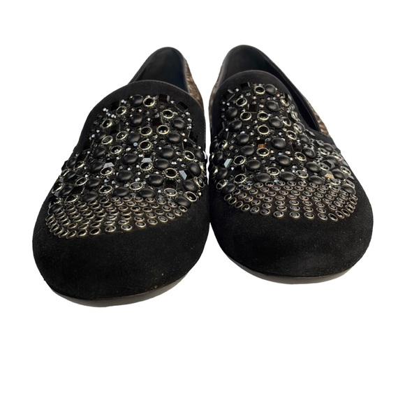 BALDAN woman’s black suede embellished flats, size 38 EU, Never worn - Picture 7 of 9